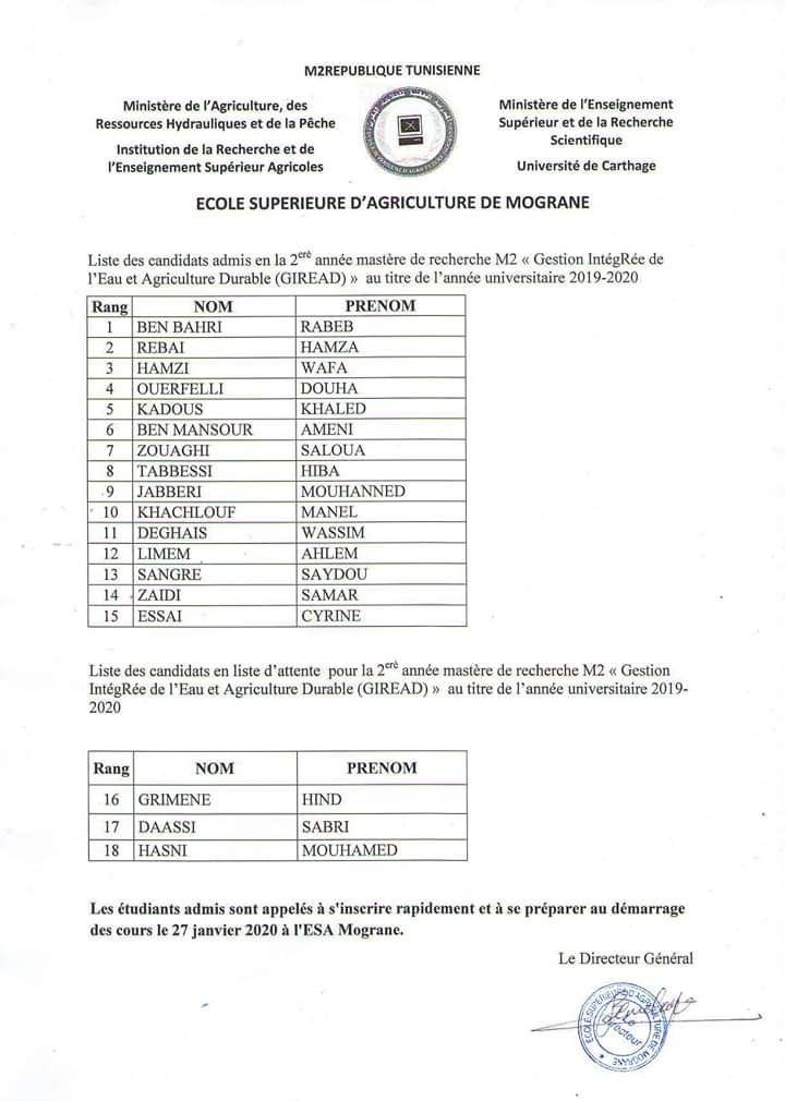 Allegato Liste des candidates admis Master GIREAD, ESA Mograne, UCAR.jpeg